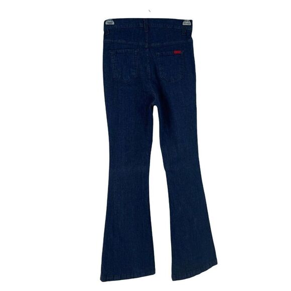 Bell Bottom Jeans High Rise Dark Wash Stretch Fit GJG Brand Juniors Size 11 Boho - Picture 2 of 7